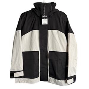Snullo Men's Large Rain Jacket Grey/Black NWT
